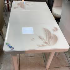 Small Glass Dining Table Cream Colored
