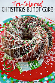 Pour half of the batter into medium bowl; Tri Colored Christmas Bundt Cake Drugstore Divas