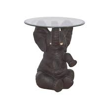 hand painted elephant accent table with