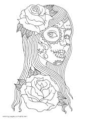 Calavera coloring book skull coloring pages for adults, skull, celebrities, child png. Adult Coloring Pages Skulls Coloring Pages Printable Com