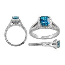 1 92 carat square blue zircon ring with