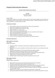 Cover Letter For Hospital Administrator Resume Cheap Research