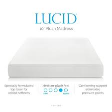 lucid 10 inch plush memory foam