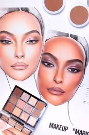 face chart makeup design by liza