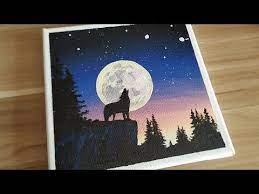 Acrylic Painting Wolf Howling A