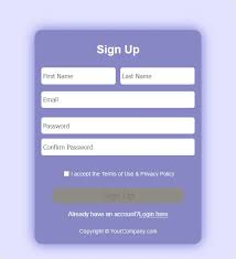 responsive sign up form templates