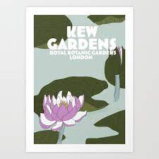 kew gardens london travel poster art