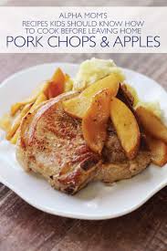 We had some leftover pan roasted pork chops that needed to be used up and because of the heat i wanted to keep it simple. Teach Kids How To Make Pork Chops And Apples Alpha Mom