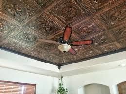 antique copper ceiling tiles in a