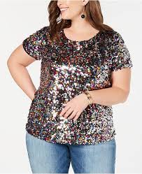 Inc Plus Size Sequined T Shirt Created For Macys