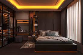 bedroom with led strip lights