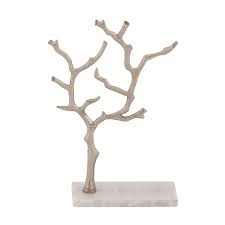 silver metal tree branch jewelry stand