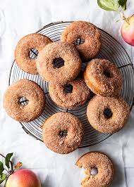 homemade baked apple donuts with