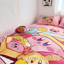 Anime Kirby Velvet Bed Sheet Pillowcase