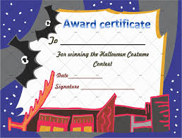 Halloween Award Certificate Vampire Costume Gct