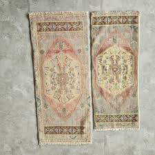 small turkish faded rugs set of 2 for