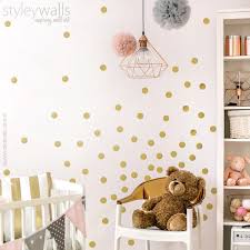 Gold Polka Dots Wall Decal Golden