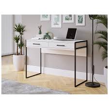 Kami White Loft Desk With Two Drawers
