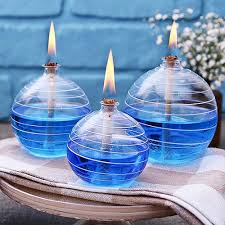 Striped Ball Glass Candle Oil Lamp