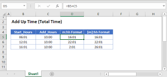 total time in excel google sheets