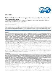 Pdf Artificial Lift Operation Technologies Of Low Pressure