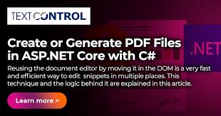 generate pdf files in asp net core with c