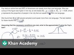 Calculating A P Value Given A Z Statistic Video Khan Academy