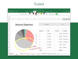 microsoft excel on the app