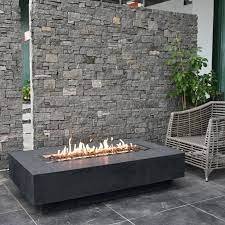 Rectangular Concrete Gas Fire Table