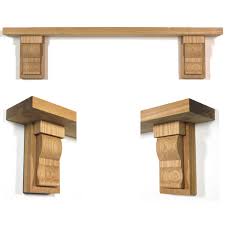 Capped Corbel Oak Mantel Shelf Unique