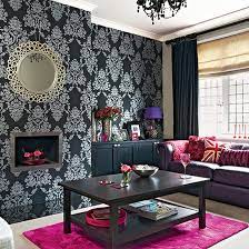 pink and black living room scheme