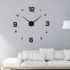 3d Frameless Diy Wall Clock Large