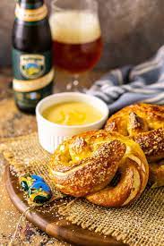 soft beer pretzels with oktoberfest