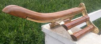 Brass And Wood Saddle Rack Long