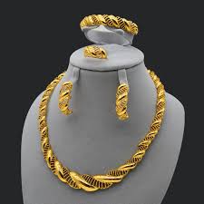 24k gold plated dubai jewelry set