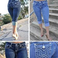 Details About Capris From La Idol Jeans W Tick White Stich Fast Free Shipping 1208c