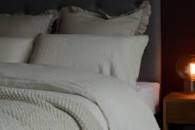 ruffle white washed cotton bedding
