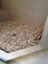 pebble rock shower floor traditional