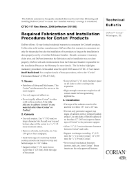 Required Fabrication And Installation Procedures For Corian