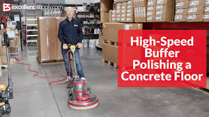 buffer polishing a concrete floor