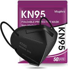 KN95 Face Mask 50 Pack, Miuphro Black ...