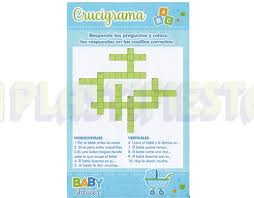 Puedes imprimir el juego de crucigrama o descárgalo en formato pdf para imprimirlo después. Juegos Juego Baby Shower Crucigrama Nino 10 Pz