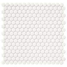 Mohawk® ristoria calacatta gold 11 x 13 glazed ceramic penny round mosaic tile. Mohawk Vivant Gloss White 12 X 13 Porcelain Mosaic Tile At Menards