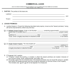 Business Property Lease Agreement Template Free Commercial Lease