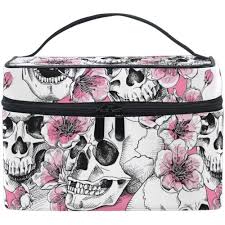 skull makeup bag pink mexican sugar