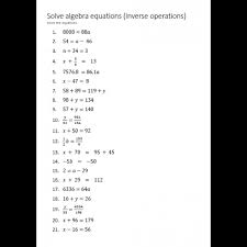 Solve Algebra Equations Inverse