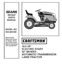 Craftsman Tractor Parts Manual 944 604180
