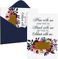 This notice is to inform you that your card may be disabled until the delinquent balance is paid. Amazon Com Indigo Floral Scratch Off Bridesmaid Cards With Envelopes 7 Pack Maid Of Honor Asking My Best Friends Can T Without You Funny Wedding Party Proposal Invite Set Home Kitchen
