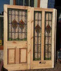 Superb Pair Of Stained Glass Doors
