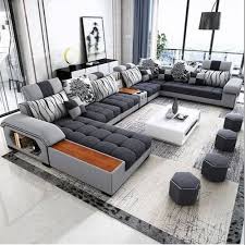 modern grey u shape sofa set